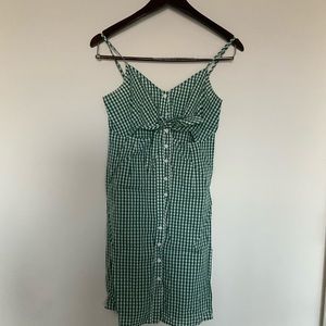 Tuckernuck Green Gingham cut out dress